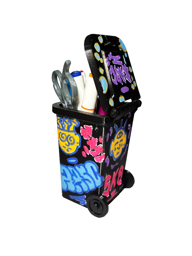 Porta lápis de lixeira